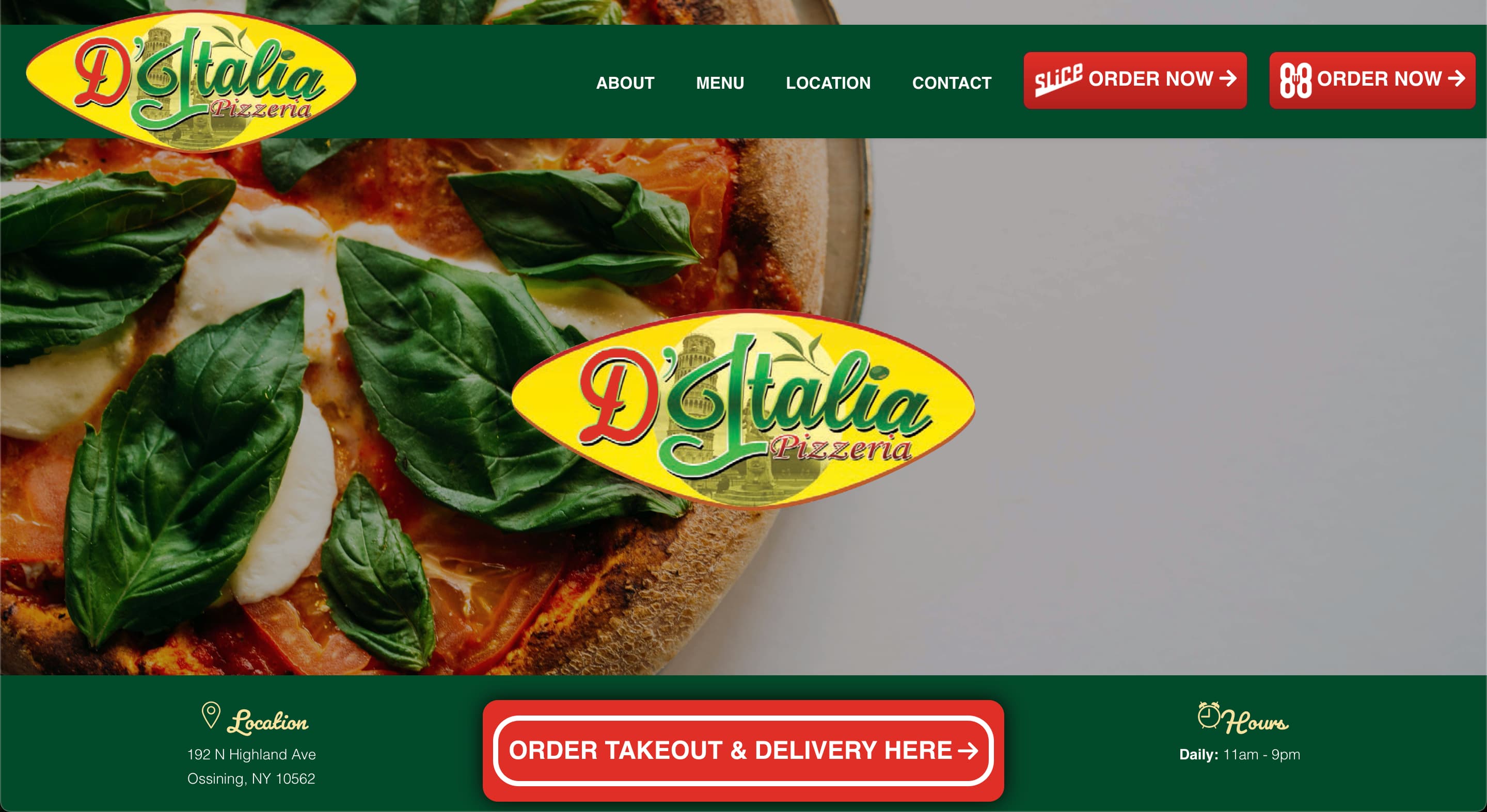 D'Italia Restaurant website preview