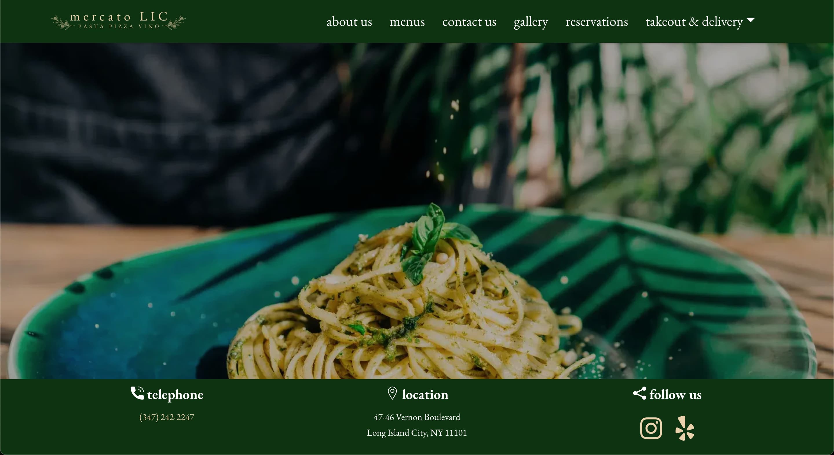 Mercato Restaurant website preview